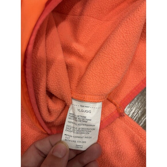 Under Armour Youth Large Fleece Pullover Sweatshirt Neon Orange - Picture 7 of 8